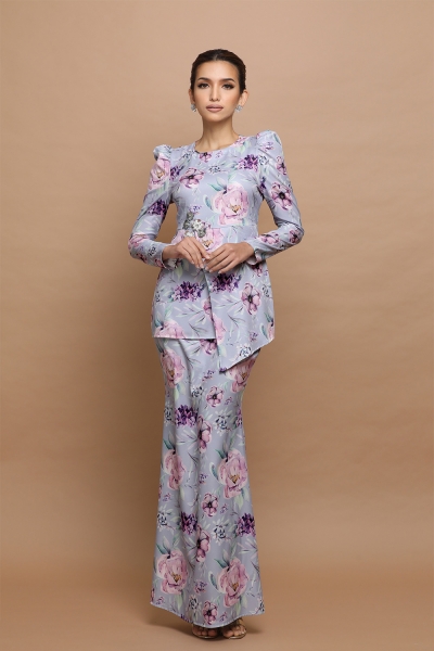 Agnes Asymmetrical Kurung in Dusty Blue Agnes Asymmetrical Kurung in Dusty Blue